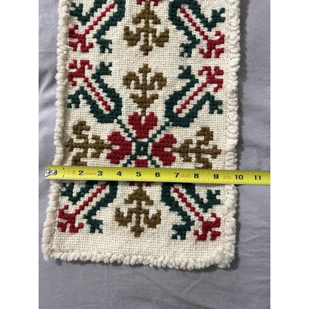 Vintage Folk Art Scandinavian Swedish Bell Pull Tapestry Embroidery Wall Hanging